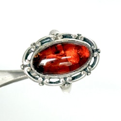 SDNF Vintage Sterling 925 Silver ring med bärnsten
