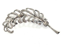 Vintage Brosch silver med slipade markasiter