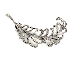 Vintage Brosch silver med slipade markasiter