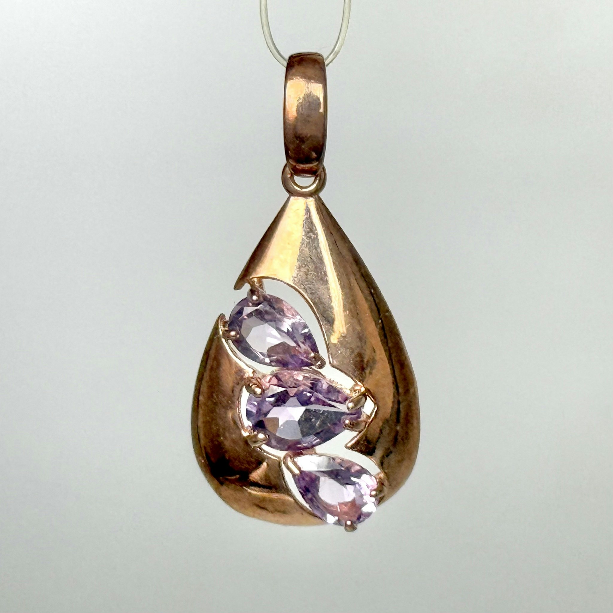 Hänge sterling silver 925 med tre Ametister