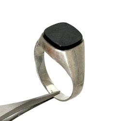 Ring, Silver 835 med svart Onyx, Tillverkare F＊. Tyskland