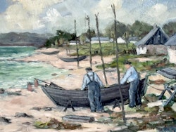 Torsten Pedersen (Ruotsi 1907-1973). Öljymaalaus paneelille, Signeerattu