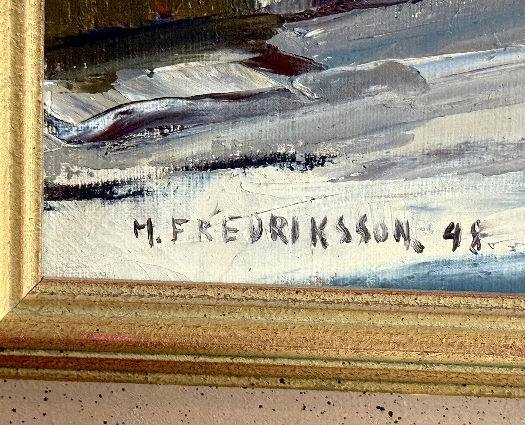 M. Fredriksson, Oljemålning på duk, Signerad
