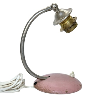 Bordslampa 1930/40-talet, Metall i rosa färg