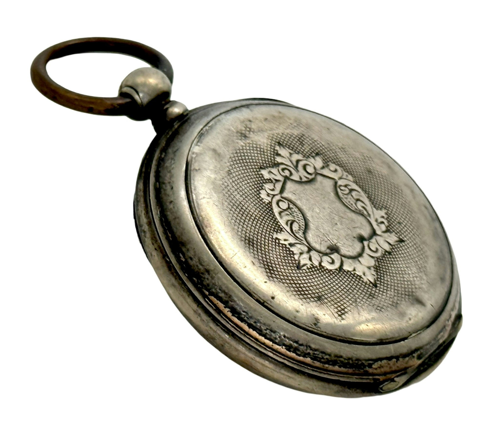 Antik silver fickur, Nyckeldragare 10 Rubis från 1800-talet
