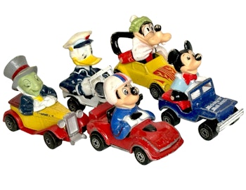 5 kpl, Vintage 1970-luvun leluautot, Matchbox Lesney Disney, Mikki Hiiri