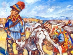 Henny Modig Förare ( Sverige 1907-2002). Oljemålning på pannå, Signerad