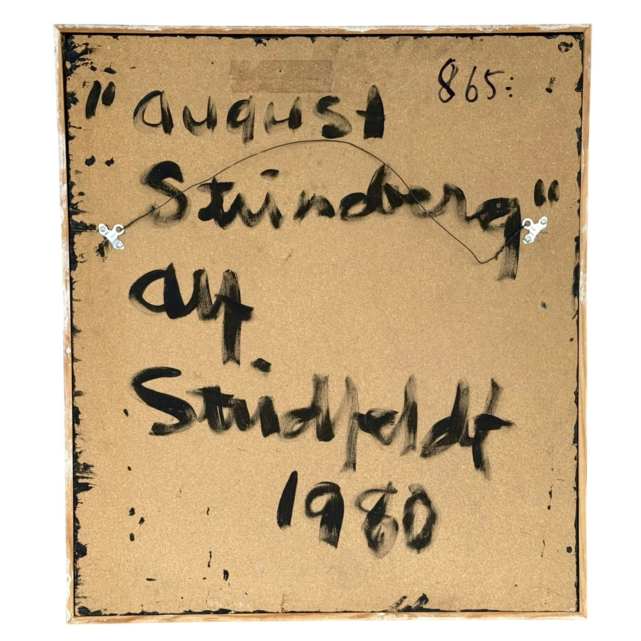 August Strindberg av Alf Stridfeldt ( Sverige, 1933-2003). Bemålad väggrelief