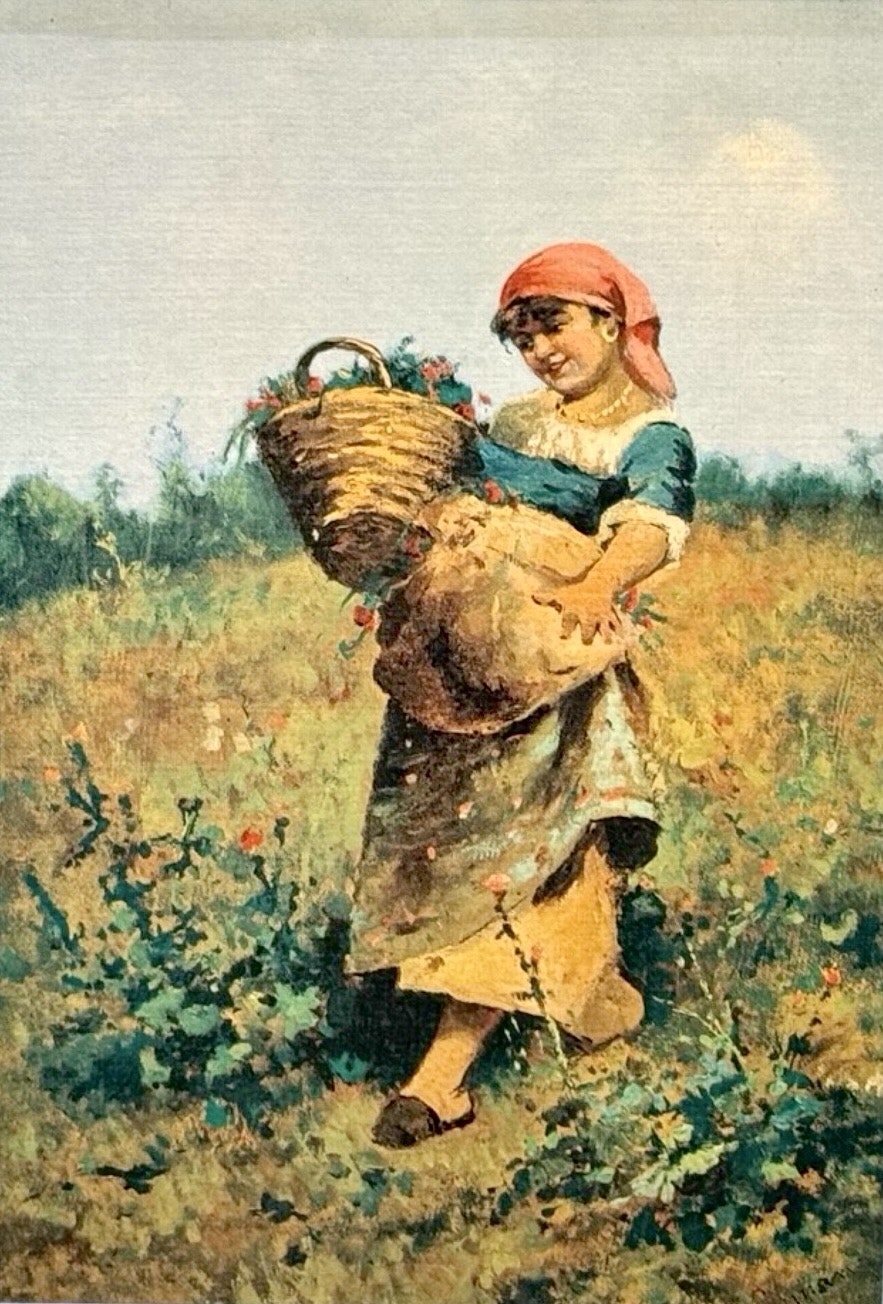 Oljetryck, "Skörd", Francesco Capuano, Italien