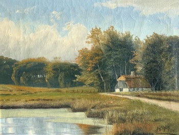Fredrik Moe (1863-1953). Obraz olejny na płótnie, sygnowany
