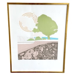 Poul Hansen Skelbye, ( Danmark, 1919-2002). färglitografi 26/200, signerad