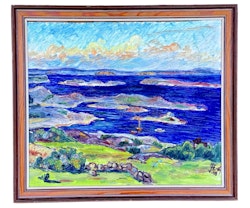 J. Eklundh, Oljemålning på pannå, Signerad