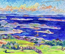 J. Eklundh, Oljemålning på pannå, Signerad