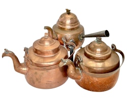 Antik tekannor Kaffekannor koppar