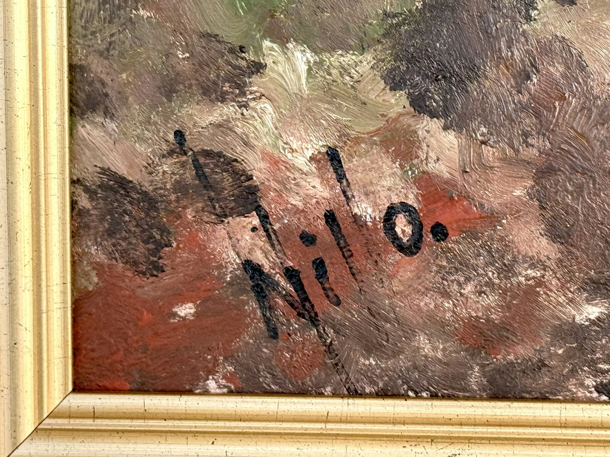 Per Hillo, Oljemålning på pannå, Signerad