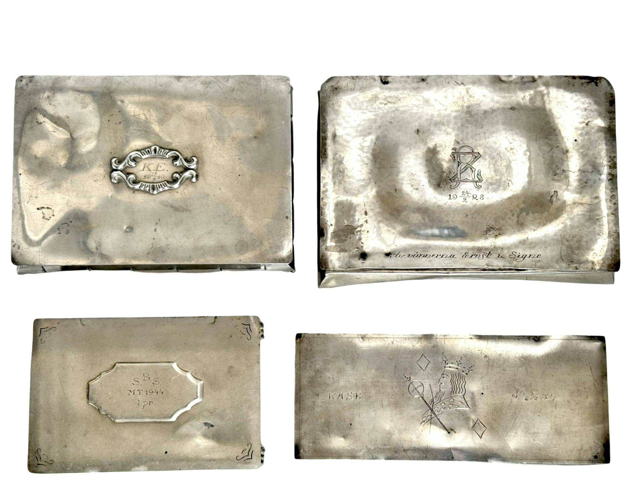 4st, Cigarrlådor, Svenskt Tenn Mabos & Dansk kunst tin & GAB tenn