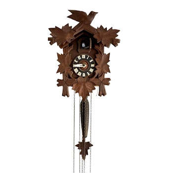 Vintage Cuckoo clock wall clock, carved wood