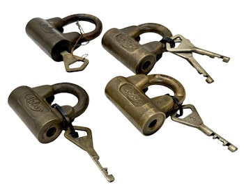4 st, Abloy Hänglås med nycklar, Finland