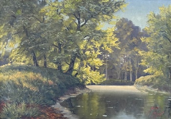Mogens Kjaer (1927-1986). Obraz olejny na płótnie, sygnowany