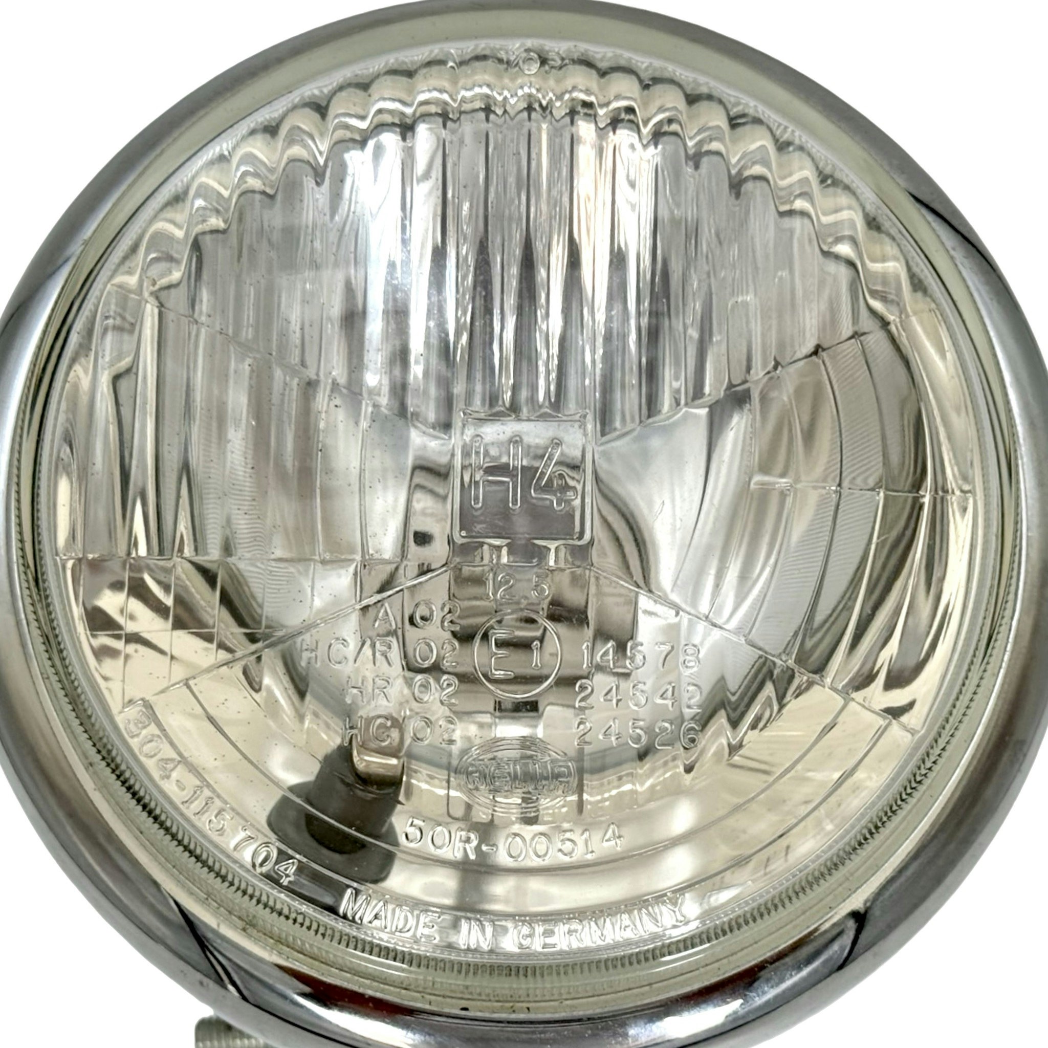Hella, Strålkastare H4, rund/krom 12,5 cm