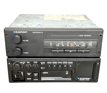 2 stk, Vintage Blaupunkt bilkassette, Boston CC20 & Amsterdam 18 3 band Stereo Radio