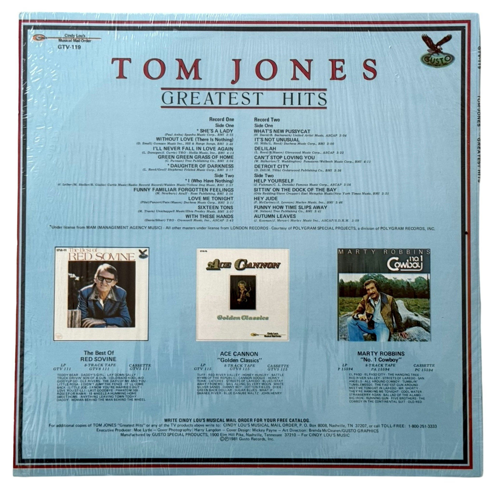 Tom Jones - Greatest hits, LP Vinyl, 1981 USA