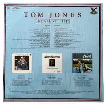 Tom Jones - Greatest hits, LP Vinyl, 1981 USA