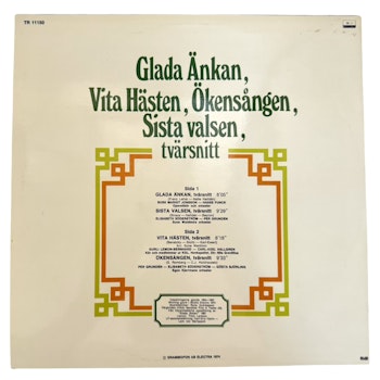 Tvärsnitt Ur Glada Änkan, Vita Hästen, Ökensången, Sista Valsen. LP Vinyl