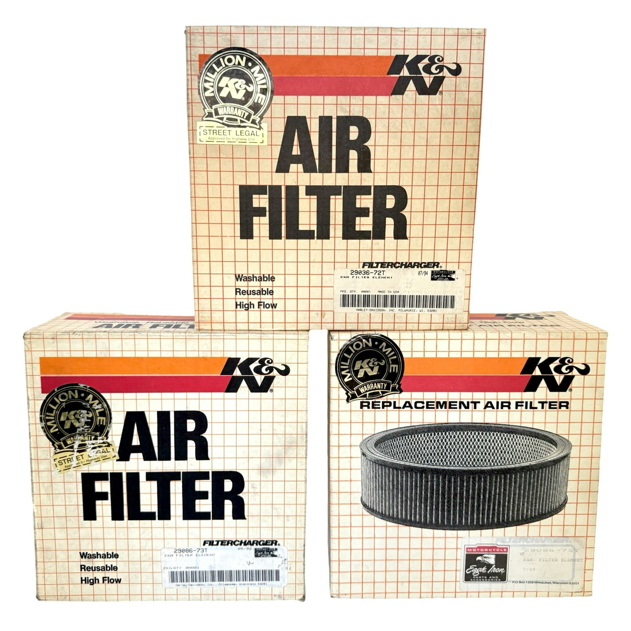 K&N Luftfilter till Harley-Davidson, 29086-72T, 73T, 74T