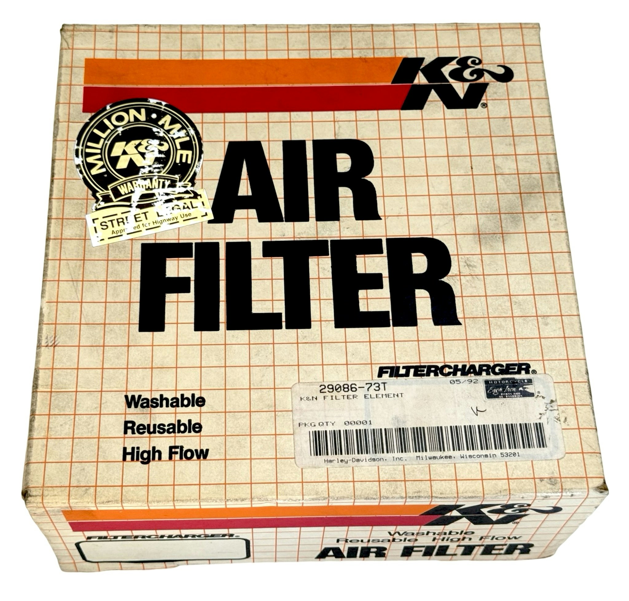 K&N Luftfilter till Harley-Davidson, 29086-72T, 73T, 74T