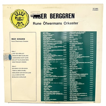 Inger Berggren - Rune Öfwermans Orkester, LP Vinyl