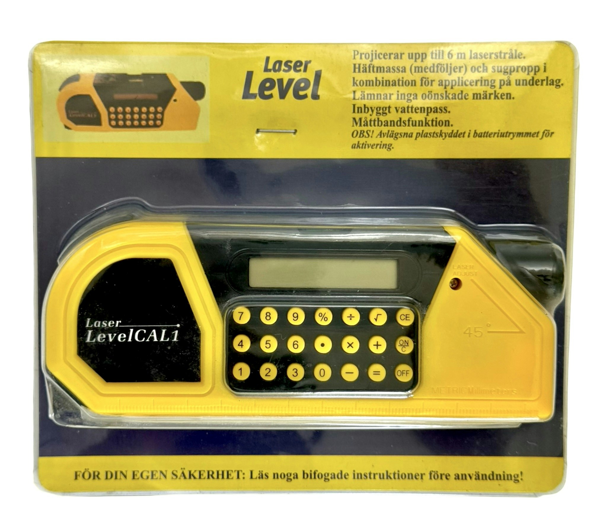 Laser Level CAL1, 3 i 1 lasermåttband lasermätare och integrerade vattenpass, Oanvänt