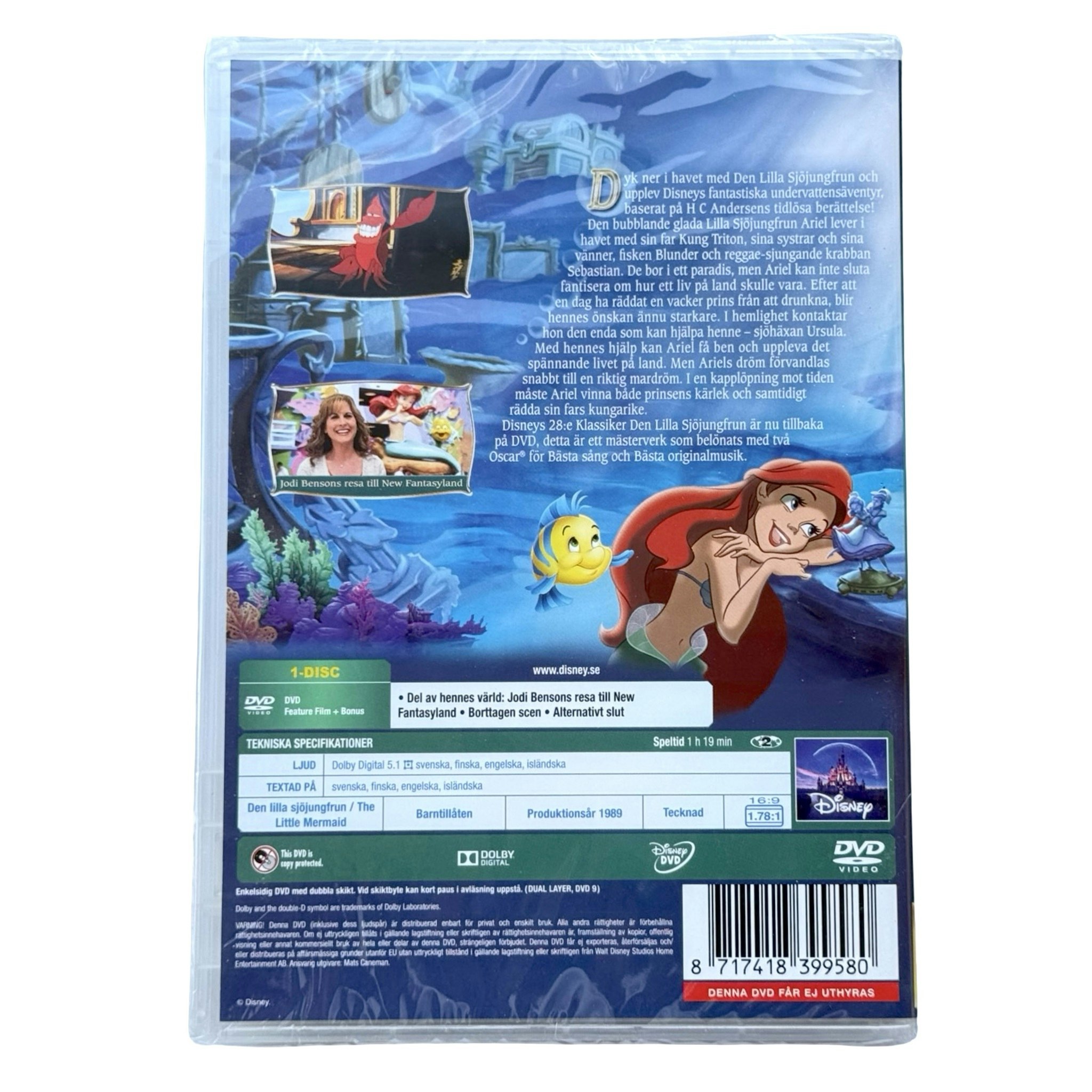 Den lilla sjöjungfrun, Disney, DVD NY
