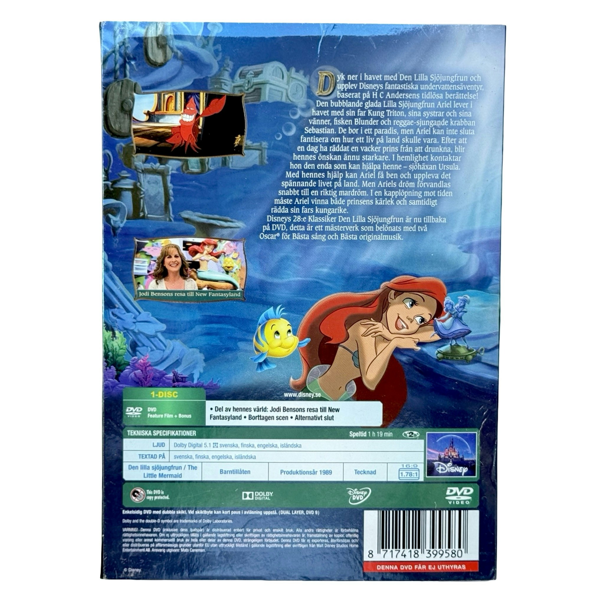 Den lilla sjöjungfrun, Disney, DVD NY