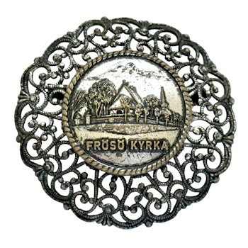 Vintage filigraani rintakoru "Frösön kirkko"