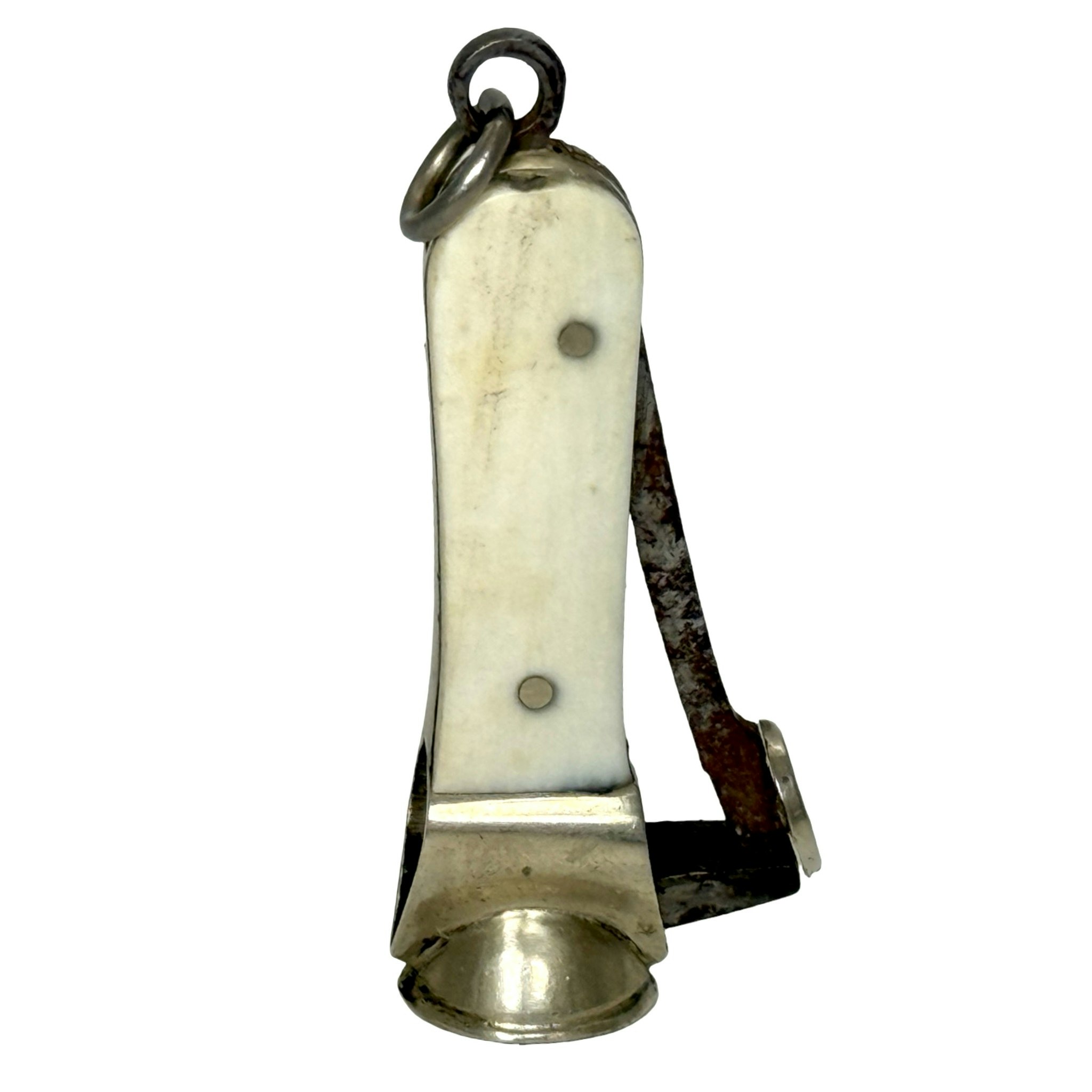 Vintage Miniatyr hänge, Cigarrsnoppare Benhandtag