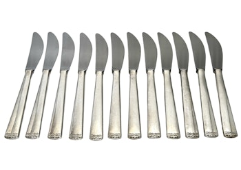 12 st, Bordsknivar med blad av rostfritt stål 18 cm