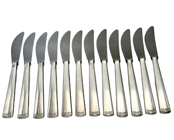 12 st, Bordsknivar med blad av rostfritt stål 18 cm