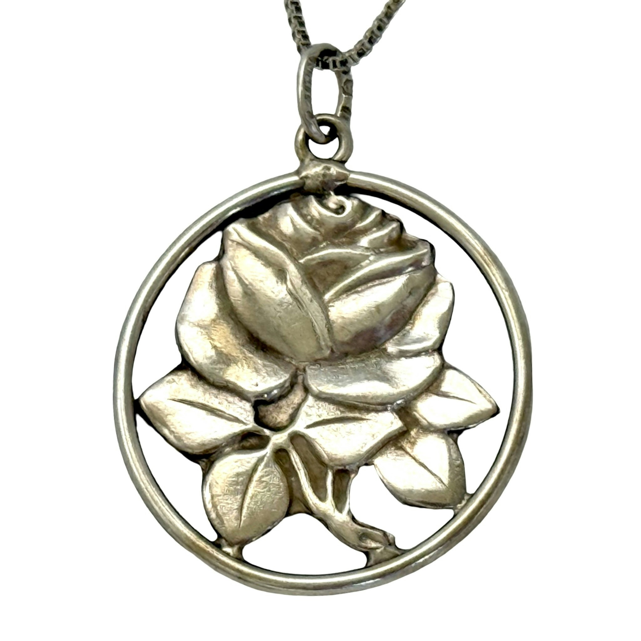 Vintage silver 925 halsband med hänge