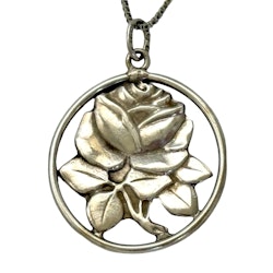 Vintage silver 925 halsband med hänge