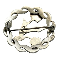 Vintage Sterling Silver brosch med två blommor