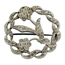 Vintage Sterling Silver brosch med två blommor