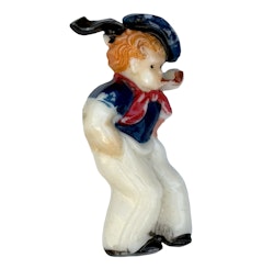 Broche vintage en celluloïd, plastique, peinte à la main