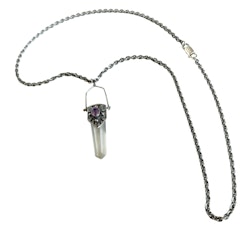 Vintage Halsband med Ametist och Bergkristall i 925 sterling silver