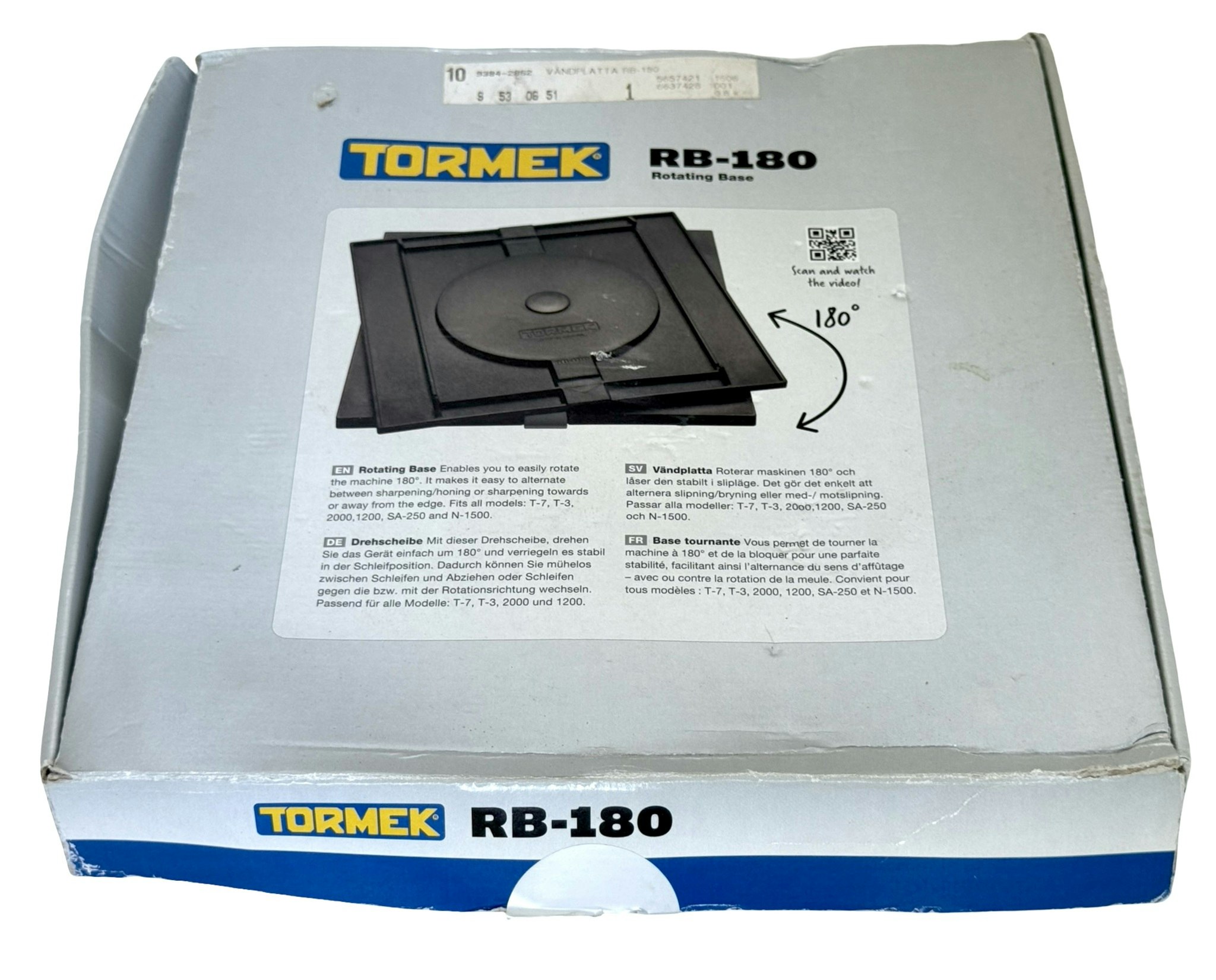 Vändplatta, Tormek RB-180 Roterande Bas