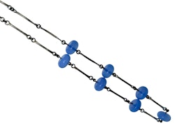 Vintage sterling 925 silver halsband med glaspärlor