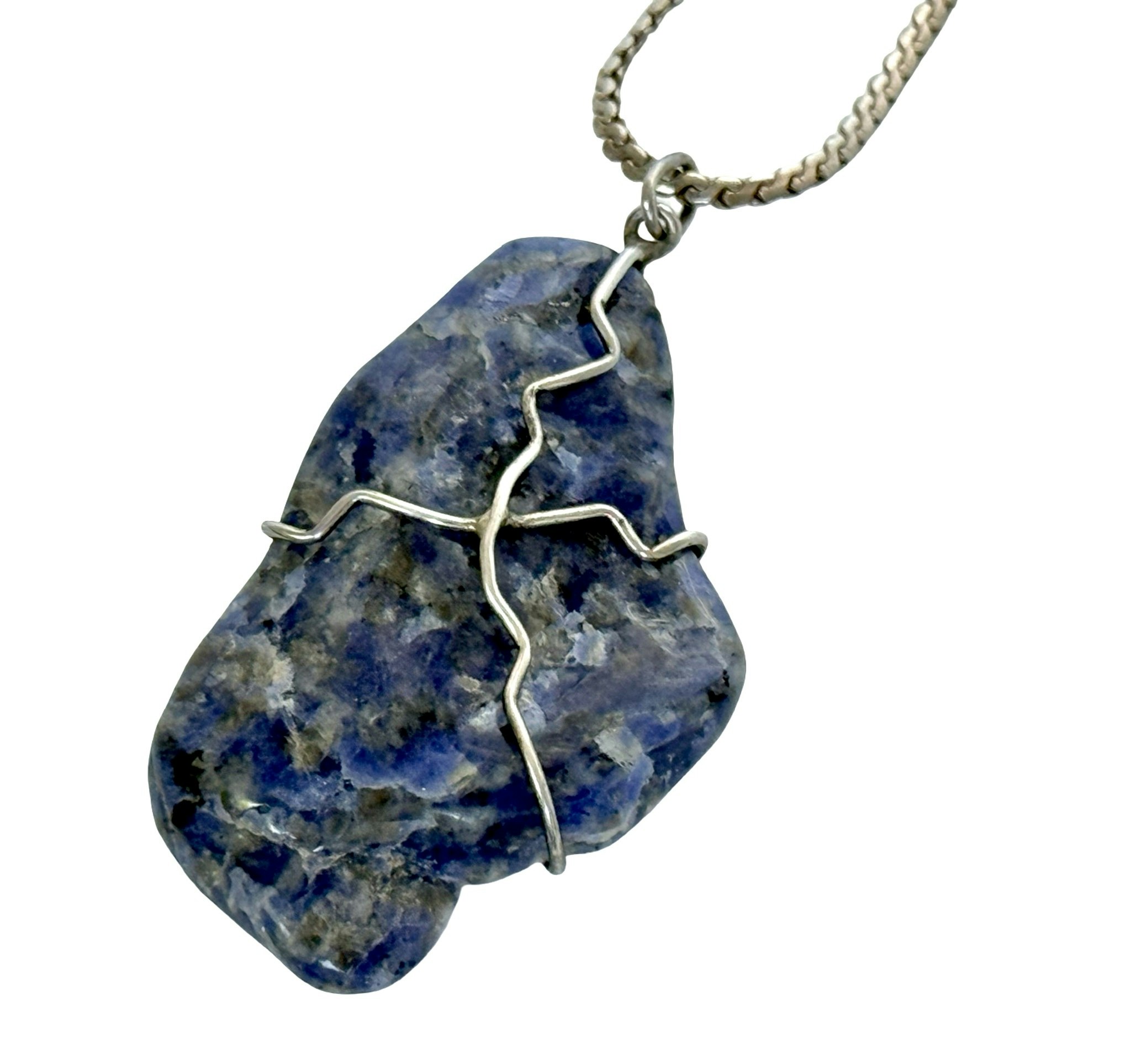 Vintage Silver halsband med Lapis lazuli