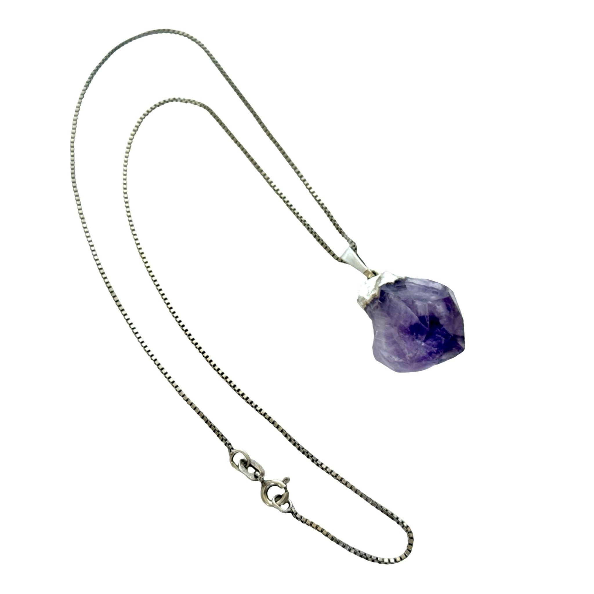 Sterling silver 925 Halsband med Ametist hänge