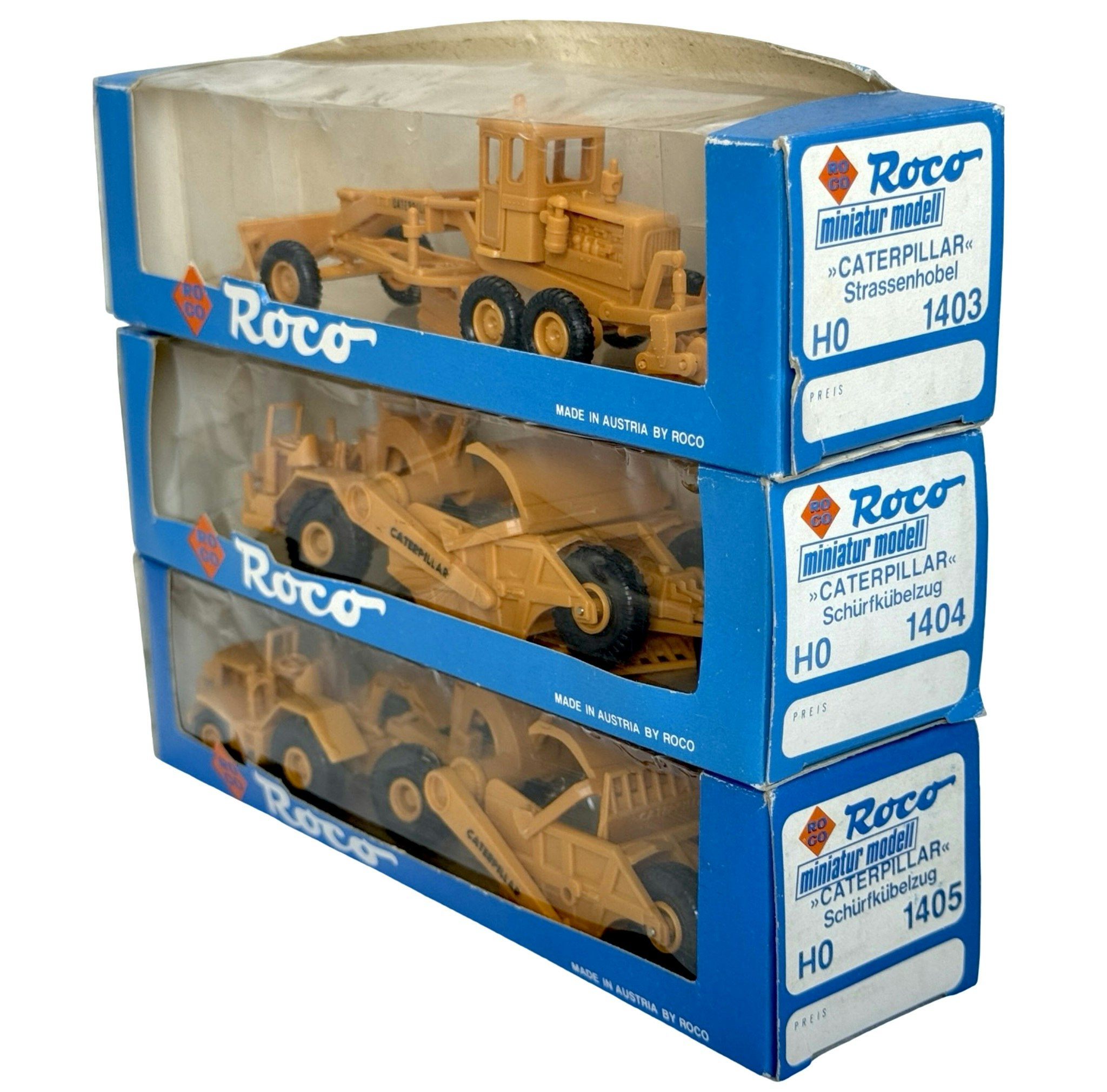 3 st, Roco Caterpillar, HO skala 1:87 1403, 1404, 1405