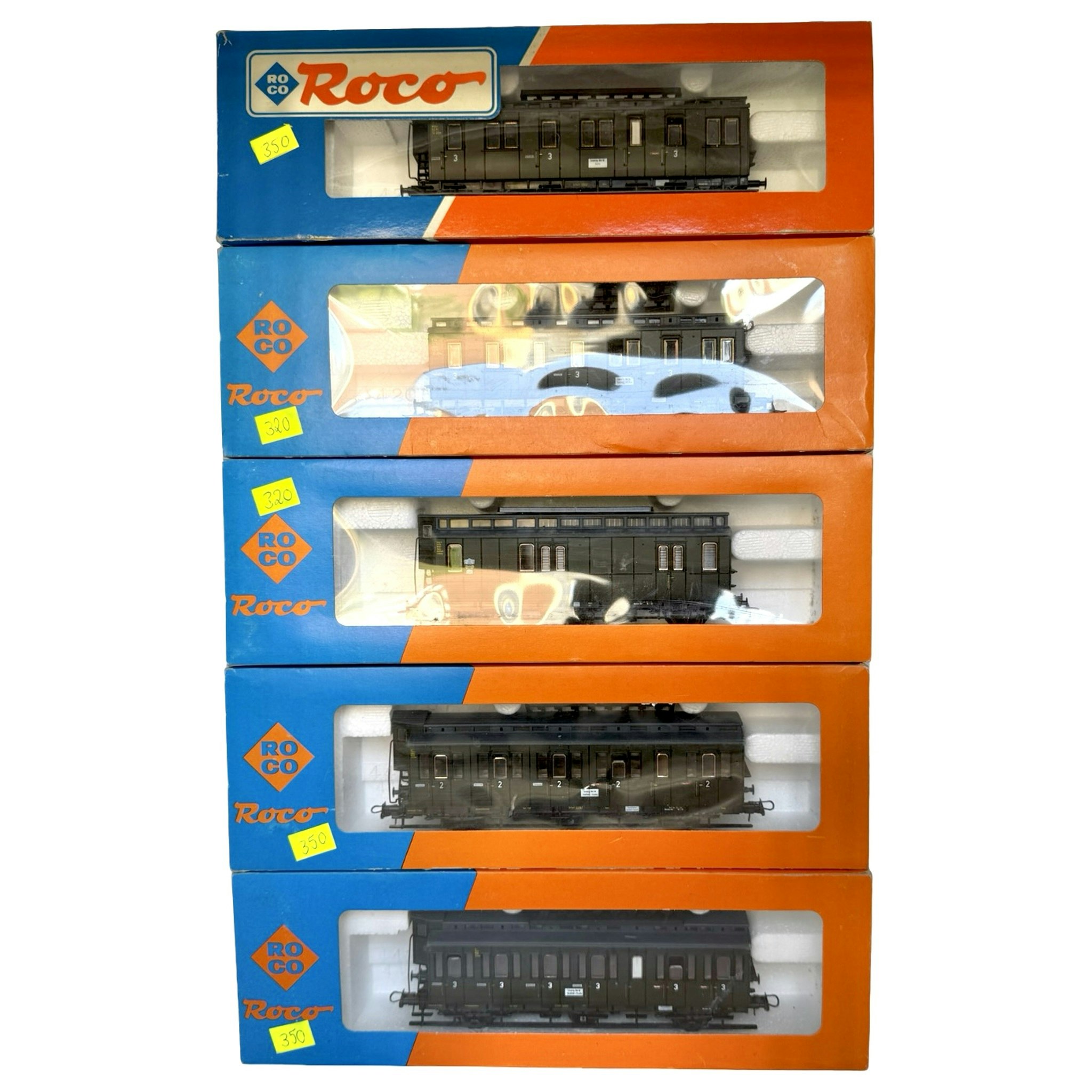 5 st, Roco 44505, 44508, 44510, 44513, 44527 HO skala, Modelljärnvägsvagnar